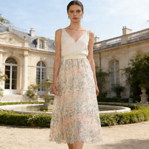 Oferta especial en la falda midi de cintura alta con bordado floral encantador para mujer de Temu, ideal para ocasiones casuales, fiestas y vacaciones. - Product Image 4