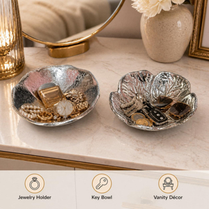 Cuenco de joyería de metal dorado, estilo glamuroso, para anillos, pendientes y collares, regalo de boda, cuenco decorativo para adornos. - Product Image 1