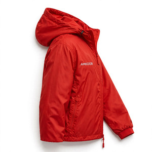 Veste coupe-vent à capuche pour homme, couleur personnalisée, fermeture éclair décontractée, couleur unie, polyester, vêtements d'automne - Product Image 5