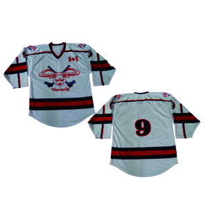 Jersey de Hockey sobre Hielo Personalizado para Hombre, Azul, Verde y Blanco, Cuello Redondo, Manga Larga, Sublimación Impresa, Capitán, Malla Transpirable - Product Image 3
