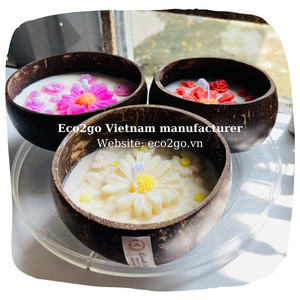 Coconut Wax for Candle Making/ Coconut Shell Bowl for Candles Accept Custom Logo Made by Eco2go Vietnam - Product Image 5