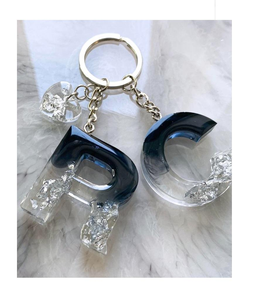 Accessoires de bijoux, porte-clés en résine, cadeau fait main, porte-clés pour couples, technique holographique en époxy scintillant, léger - Product Image 1