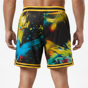 Shorts de basketball d'été pour hommes, sportifs, 100 % polyester, séchage rapide, personnalisables, maille de haute qualité, couleur unie, taille mi-haute, vente en gros - Product Image 6