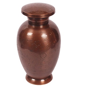 Urnas de cremación de alta calidad con banda de peltre azul con acabado en color plateado, urnas funerarias metálicas para cenizas humanas. - Product Image 2
