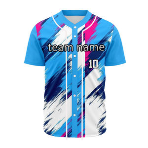 Maillots et T-shirts de baseball personnalisés unisexes en gros pour OEM – Vêtements de sport respirants grande taille par sublimation - Product Image 1