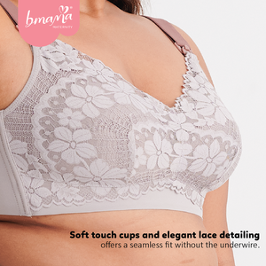 Hot Sale Everyday Plus Size Push up Stretch Full Coverage Gathering Thin Wire Free Breathable <b>Nursing</b> Bra Underwear Women - Product Image 2