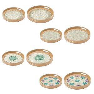 Trendy Decorative Rattan Tray On <b>Coffee</b> <b>Table</b> Capiz Shell Tray Kitchen <b>Display</b> Cutlery Set and Holder - Product Image 1