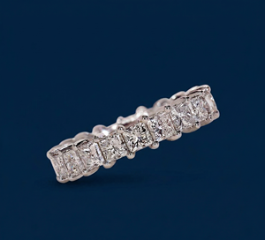 แหวนเพชรเลี้ยงในห้องปฏิบัติการแบบ Eternity คลาสสิก แหวนทอง 14K ทรง Princess Cut สำหรับงานแต่งงาน 3.50 กะรัต - Product Image 4