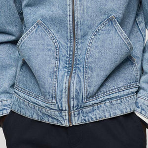 Veste en jean bleu clair zippée pour homme, streetwear de haute qualité, style vintage, manteau en jean décontracté pour homme, vente en gros, vêtements d'extérieur masculins 2024 - Product Image 6