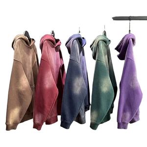 Premium Quality Hot Selling Men's Acid Wash Hoodie Long Sleeve Oversized Hip Hop Style Print Low Price Winter OEM Hoodie - Product Image 1