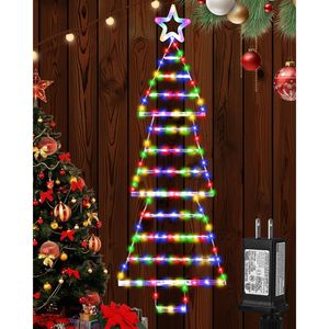 Luci di Natale a LED potenziate da 184 LED, albero di Natale da 1,4 m con scala illuminata di Babbo Natale e stella decorativa, decorazioni natalizie - Product Image 1
