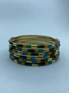 Handmade Designer Ethnic <b>Resin</b> Brass Bangles Women's Trendy Party Fashion - Product Image 1