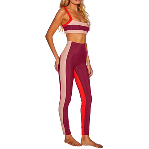 Nouvel Arrivage Ensemble de Yoga Deux Pièces pour Femme Respirant Spandex/Nylon Uni Logo Avant Taille Haute Pantalon Longueur Cheville - Product Image 3