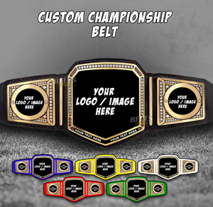 Cinturón de Campeonato Personalizado con Logotipo y Texto en Material de Zinc Multicolor, Unisex, de Cintura Alta, para Entrenamiento de Artes Marciales - Product Image 2