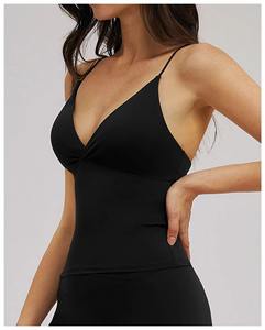 Débardeur de fitness basique pour femme, personnalisable en gros, à bretelles spaghetti réglables, avec soutien-gorge intégré - Product Image 3