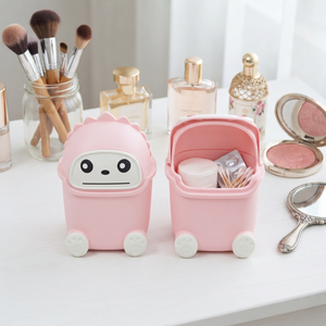 Cute Mini Desktop Trash Can Flip Lid Small Tabletop <b>Waste</b> <b>Bin</b> Office Desk <b>Paper</b> Wrapper Organizer Household Utility - Product Image 1
