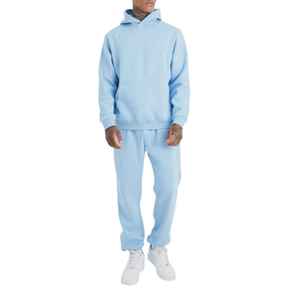 High Quality Custom Men's Heavyweight French Terry Fleece Hooded Acid Wash Oversized Baggy Tracksuits - Product Image 2
