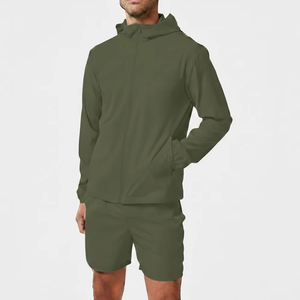 Custom Logo Men Tracksuit Set Summer Lightweight Nylon Windbreaker Hoodie Jogger Set Four-Way <b>Stretch</b> Sportswear Plus Size - Product Image 6