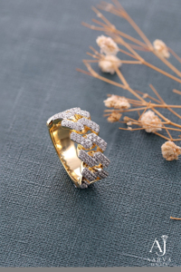 Gold Color Rhodium Plated <b>Silver</b> Iced Out Moissanite Pave Set Brick <b>Band</b> Unisex Wedding <b>Ring</b> for Party - Product Image 5