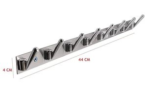 Stainless Steel 8 Pin Cloth <b>Hook</b> SS202 Wall Mounted Heavy Duty Rustproof Door <b>Hook</b> Towel Coat Hanger Organizer - Product Image 3