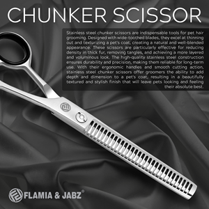 Juego de Tijeras de Peluquería Veterinaria de 7.0 Pulgadas, Plateadas, con Forma de Animal, de Acero Inoxidable, con Dientes de Espina de Pescado, con 4 Tijeras - Product Image 6