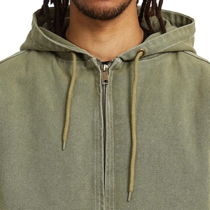 Custom Wash Heavy <b>Canvas</b> <b>Work</b> <b>Jacket</b> With Lined Vintage Worker Hooded <b>Jacket</b> Zip up Acid Wash <b>Work</b> <b>Jacket</b> - Product Image 5