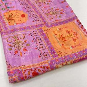 Tissu imprimé numérique en gros, motif floral, polyester, coton, rayonne, pour robe, chemisier, chemise, vêtement de mode - Product Image 4
