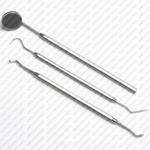 Juego de 4 Instrumentos de Examen Dental: Sonda Dental, Raspador Dental, Espejo Dental, Excavador Dental, Herramientas Manuales de Limpieza Dental - Product Image 2