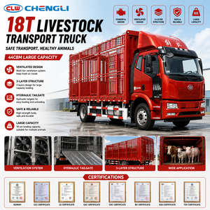 Precio de Fábrica, Camión de Transporte de Ganado Faw 4x2 18t, Camión Transportador de Animales de 44CBM para Transporte de Ganado y Aves de Corral, en Venta - Product Image 1