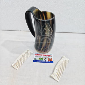 Taza de cuerno de buey de calidad perfecta con jarra tallada a mano para café, cerveza, agua, taza pulida ecológica de lujo a bajo precio - Product Image 2