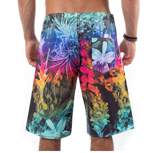Shorts de bain et de surf légers et respirants en polyester tissé, à séchage rapide, avec logo frontal, style décontracté et uni - Product Image 4