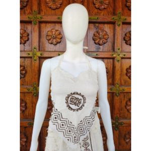 Top Corto Casual Bohemio para Mujer, Bordado, de Algodón Tejido, Cuello Halter en V, Espalda Descubierta, Colores Personalizados ODM, Todas las Temporadas - Product Image 1