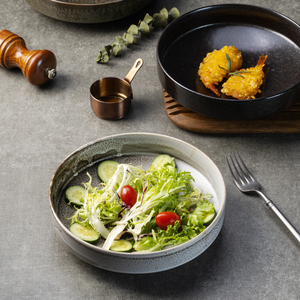 Vajilla Yayu para Servir en Restaurantes, Plato para Salsas, Ensaladas, Sushi, <span class=keywords><strong>Tapas</strong></span>, Tempura, Vajilla Glaseada, Plato de Color Negro Estilo Tailandés - Product Image 4