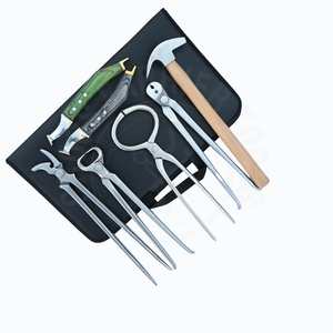 Kit de Herramientas de Primera Calidad para el Cuidado de Pezuñas de Herrador: Alicates para Afilar Pezuñas, Herramienta Curva para Clavos, Probador de Pezuñas, Extractor de Clavos de Alta Resistencia, Martillo para Herraduras - Product Image 6