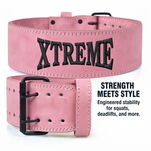 Custom Leather Weightlifting <b>Belt</b> Cowhide Double Prong Buckle <b>Belt</b> Leather <b>Powerlifting</b> <b>Belt</b> Customized Size Protective Gear Gym - Product Image 3