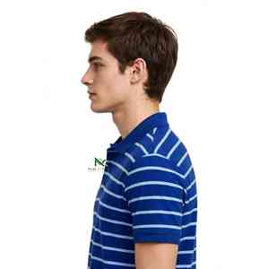 NEXTEX Unisex Striped <b>Polo</b> <b>Shirt</b> <b>Royal</b> <b>Blue</b> Short Sleeve Button Collar Classic Fit - Product Image 4