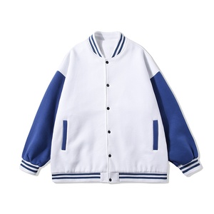 2025 vente en gros personnalisé hommes col montant toile varsity veste de haute qualité en cuir uni manches avec Letterman Design - Product Image 5