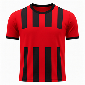 Red Black <b>Soccer</b> Jersey Set Flag Solid Printed Front Quick Dry Polyester Football Uniform Custom Teamwear Short Sleeve Match Kit - Product Image 2