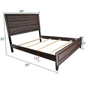 For Sierra Contemporary <b>Queen</b> <b>Size</b> Wood <b>Bed</b> in Gray Modern Wooden <b>Beds</b> - Product Image 5