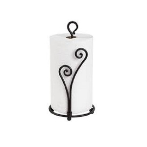 Black Metal Tissue Paper Holder For <b>Kitchen</b> Accessories Standing Towel Holder Roll Holder At Competitive Prices - Product Image 1