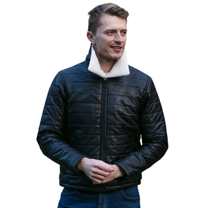 Ventes chaudes - Vestes matelassées en cuir avec logo personnalisé, manteau matelassé pour hommes, vêtements d'extérieur de haute qualité, veste d'hiver - Product Image 2