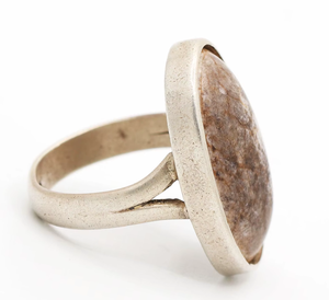 Bague en argent sterling massif 925 unique avec pierre précieuse howlite naturelle, bijou apaisant pierre de naissance pour mariages et fêtes, certifié IGI - Product Image 6
