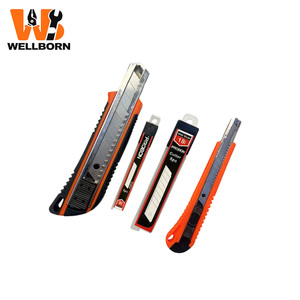 Ensemble de 4 couteaux utilitaires - 2x couteaux à lame rétractable (grande et petite taille) avec lames de rechange, style <span class=keywords><strong>Stanley</strong></span>, robustes - Product Image 4