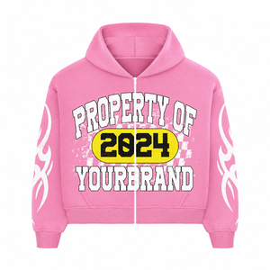 Custom Graphic Printed Zip Up Hoodie Men's Streetwear <b>Vintage</b> Wash Distressed Print <b>Sweatshirt</b> High Quality Boxy Fit OEM Hoodie - Product Image 4