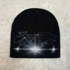 Gorro de esquí de invierno acrílico de alta calidad Unisex, gorro de punto Jacquard teñido personalizado, técnica de bordado 3D, etiqueta tejida, Letra de playa - Product Image 5