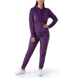 Survêtement d'hiver en coton lourd de qualité supérieure pour femmes |   Hoodie court à sequins grande taille avec détails perforés style streetwear |   Couleur unie personnalisable - Product Image 3