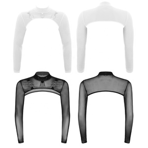 <strong>Men</strong> Mock Neck Long Sleeve T-Shirt See-Through Mesh Half <strong>Crop</strong> <strong>Top</strong> Party Stage Performance Clubwear Wholesale Bulk <strong>Crop</strong> <strong>Tops</strong> - Product Image 1