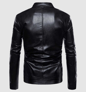 unisex Fashionable PU Leather <b>Jacket</b> High Quality Outerwear for Winter Autumn Customized Logo Silk <b>Lining</b> Knitted Processing - Product Image 2