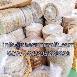 Large Seagrass Place <b>Mats</b> <b>Round</b> Hand-Woven Wicker <b>Table</b> <b>Mats</b> Natural Straw Chargers for Grand <b>Table</b> Styling - Product Image 3