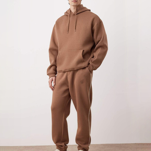 Ensemble de survêtements unisexes en molleton épais 600 g/m² avec logo personnalisé imprimé et strass, en coton French Terry, comprenant un sweat à capuche et un pantalon de survêtement - Product Image 3